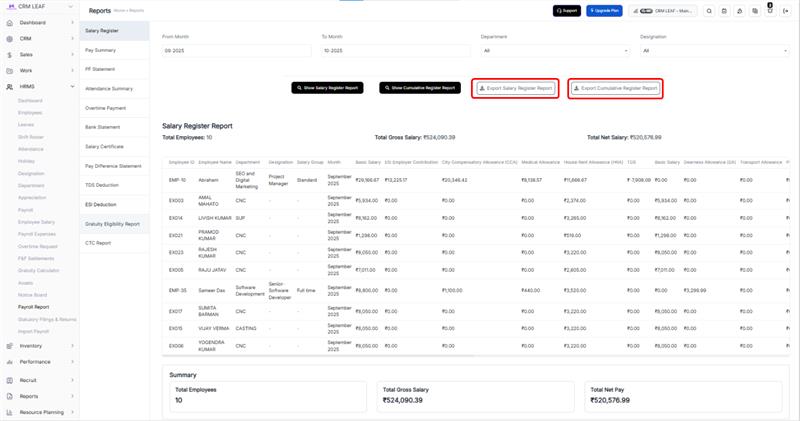 Payroll Report Enhancements